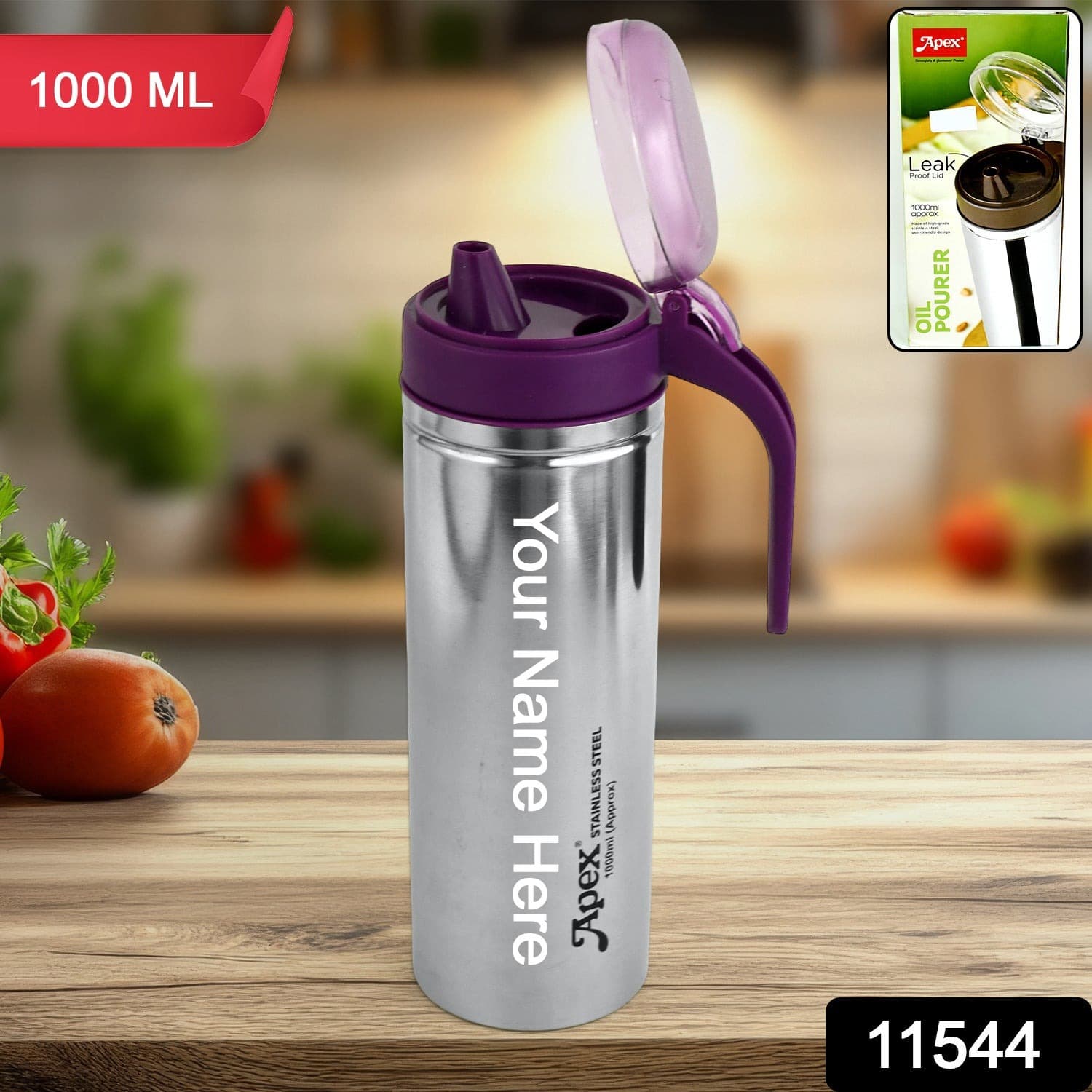 Customize Apex 1000ml Approx. Stainless Steel Oil Pourer (1 Pc) — image 1