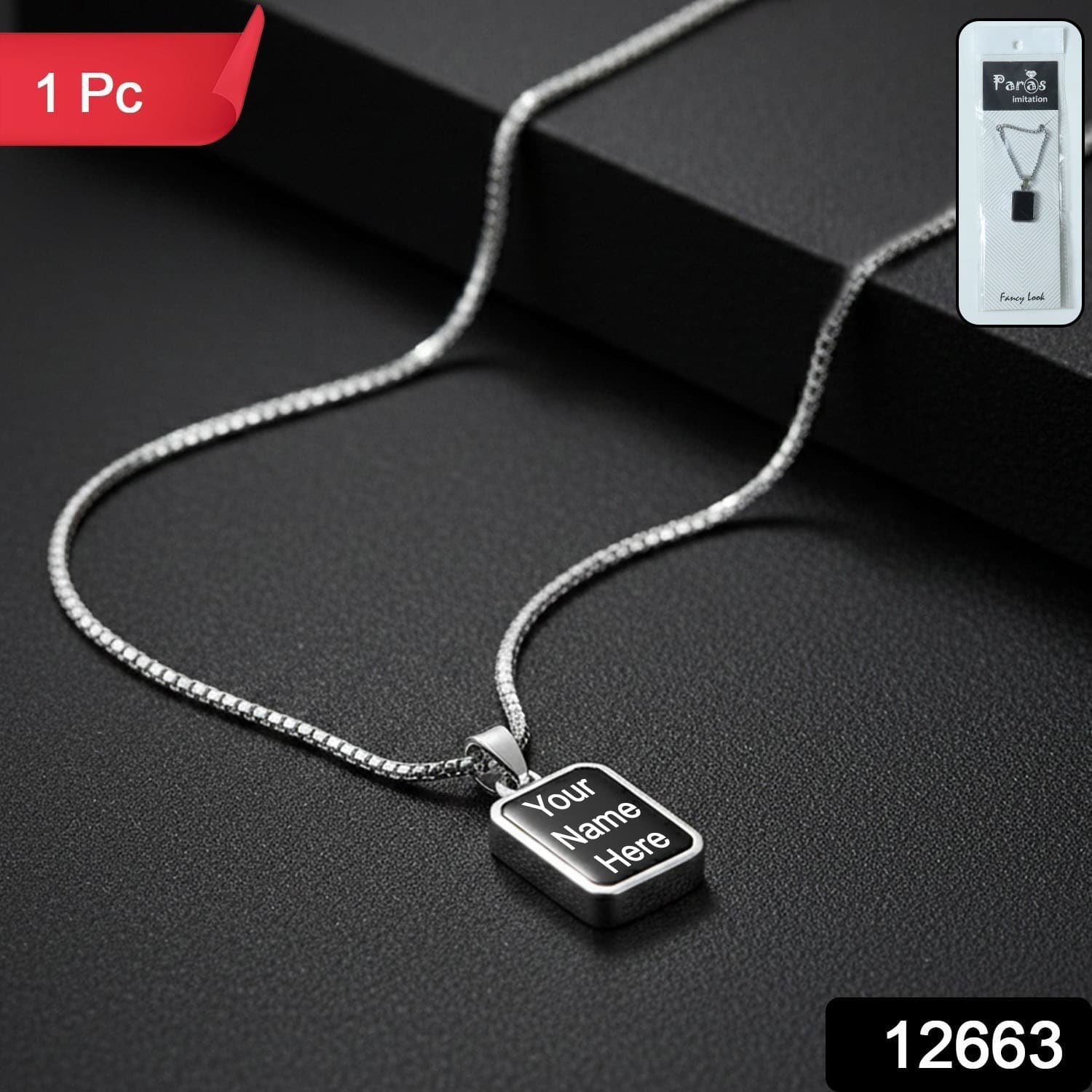 Customize / Personalized Premium Stainless-Steel Men’s Fashion Pendant Chain (1 Pc) — image 1