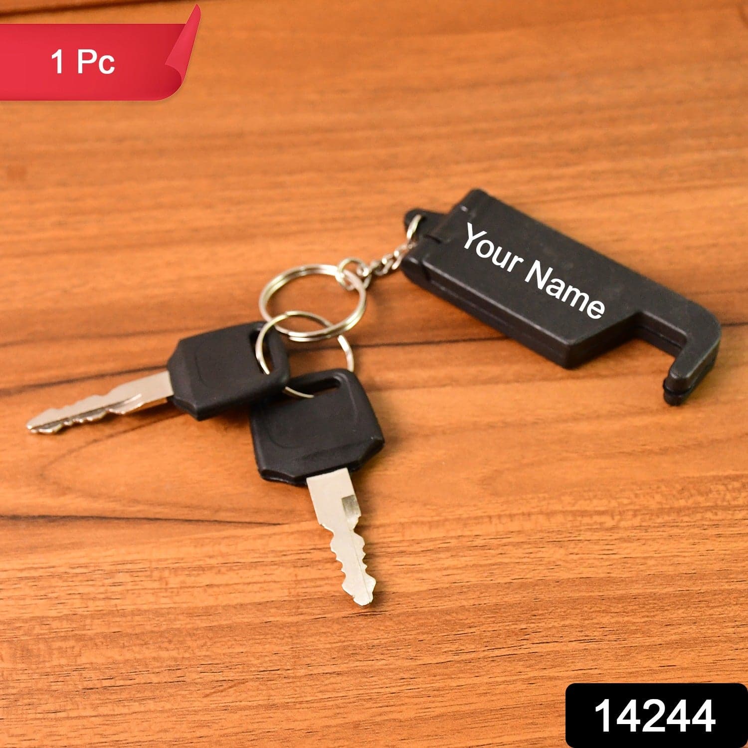 Customized / Personalized 2 in 1 Plastic Keychain with Mobile Stand / Phone Holder (1 Pc / Multicolor)