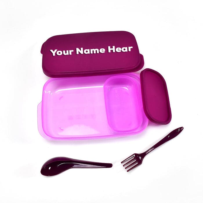 Unbreakable Divine Leak Proof Plastic Lunch Box Food Grade Plastic BPA-Free 2 Containers with Spoon — image 1