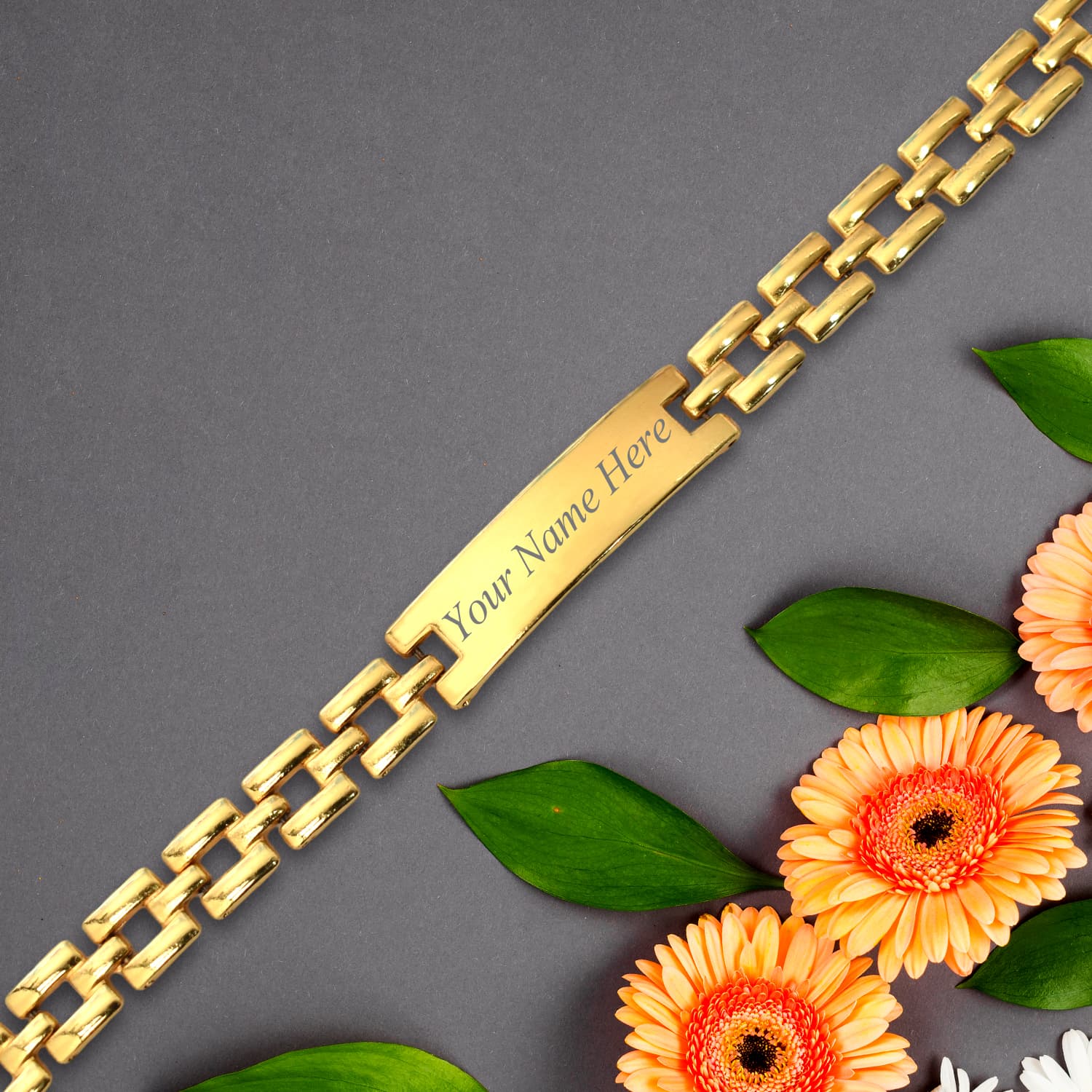 Customized Laser Engraving Plate Bracelet — image 1